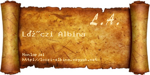 Lóczi Albina névjegykártya